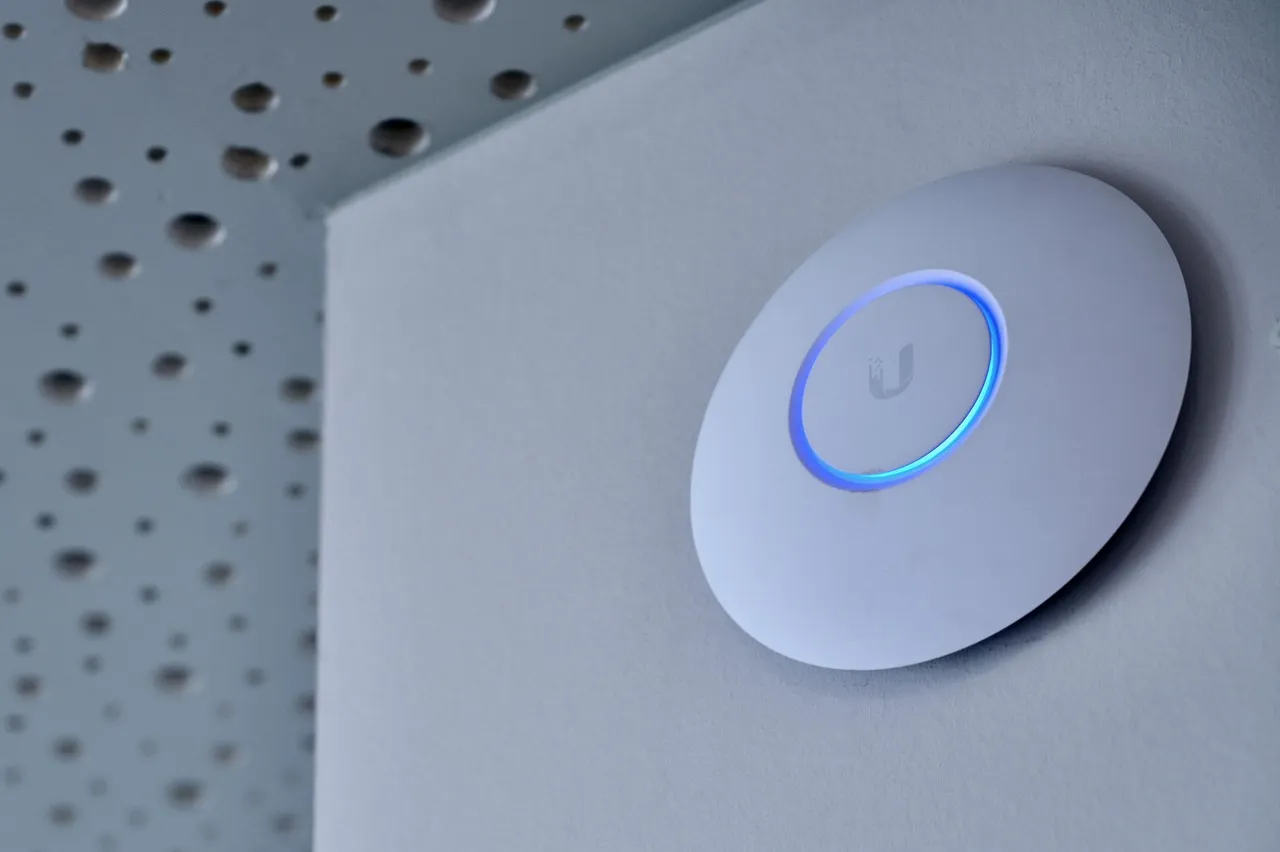 Ceiling-mounted UniFi wireless access point